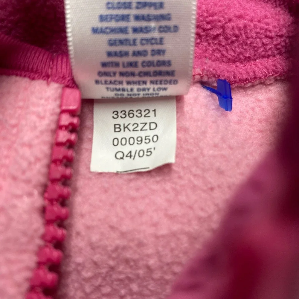 Old Navy Baby Girl Pink Quarter Zip Fleece Pullover Mock Neck 12-18 Months